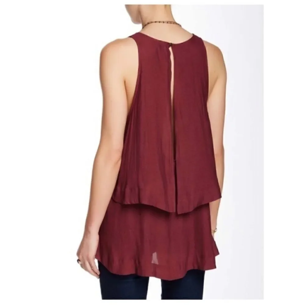 Free People Layers In Love Tunic in maroon size S